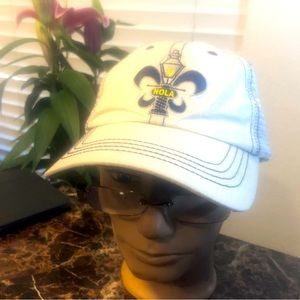 New Orleans NOLA Men’s White Blue Baseball Hat Cap Adjustable